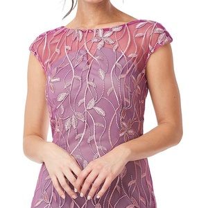 COPY - JS Collections
Embroidered Mesh Boat Neck Cap Sleeve High-Low Gown